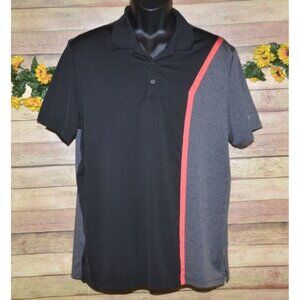 Calvin Klein Performance Men's L Black Gray Pullover Golfing Polo Shirt Size L